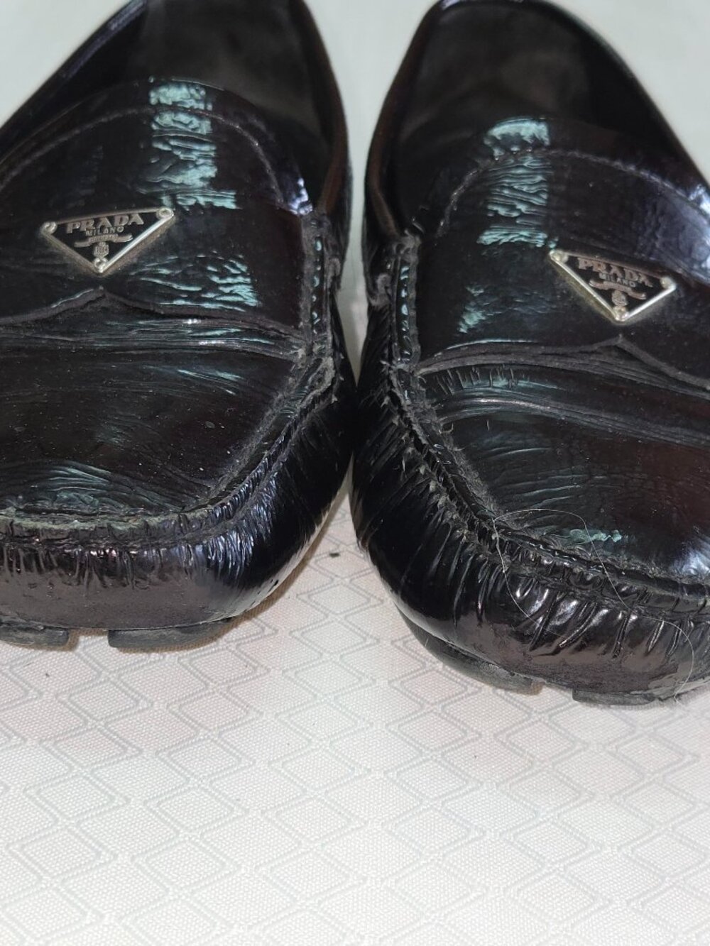 Prada Women's Black Patent Leather Loafers